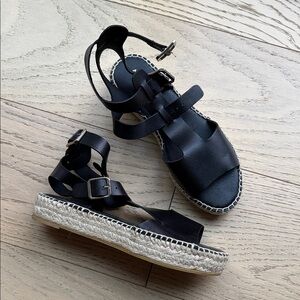 Anthropologie Black Espadrille Sandals 38/7-7.5